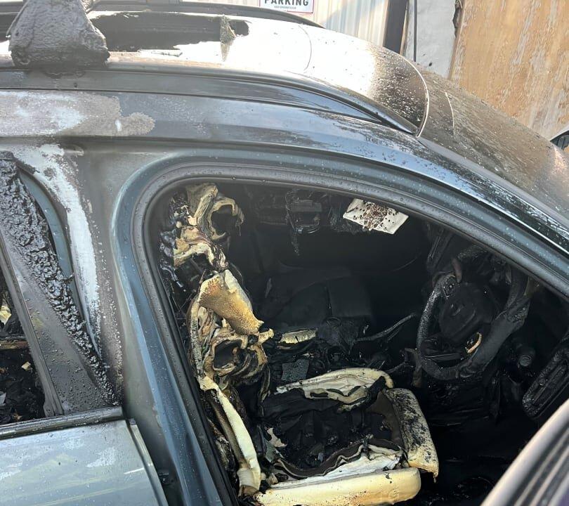 Hybrid Car Catches on Fire, Injuring Firefighter