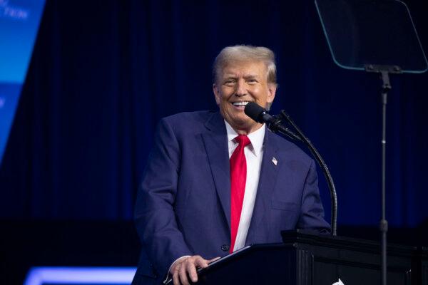 Former President Donald Trump gives the keynote address at Turning Point Action's "The People's Convention" in Detroit on June 15, 2024. (Bill Pugliano/Getty Images)