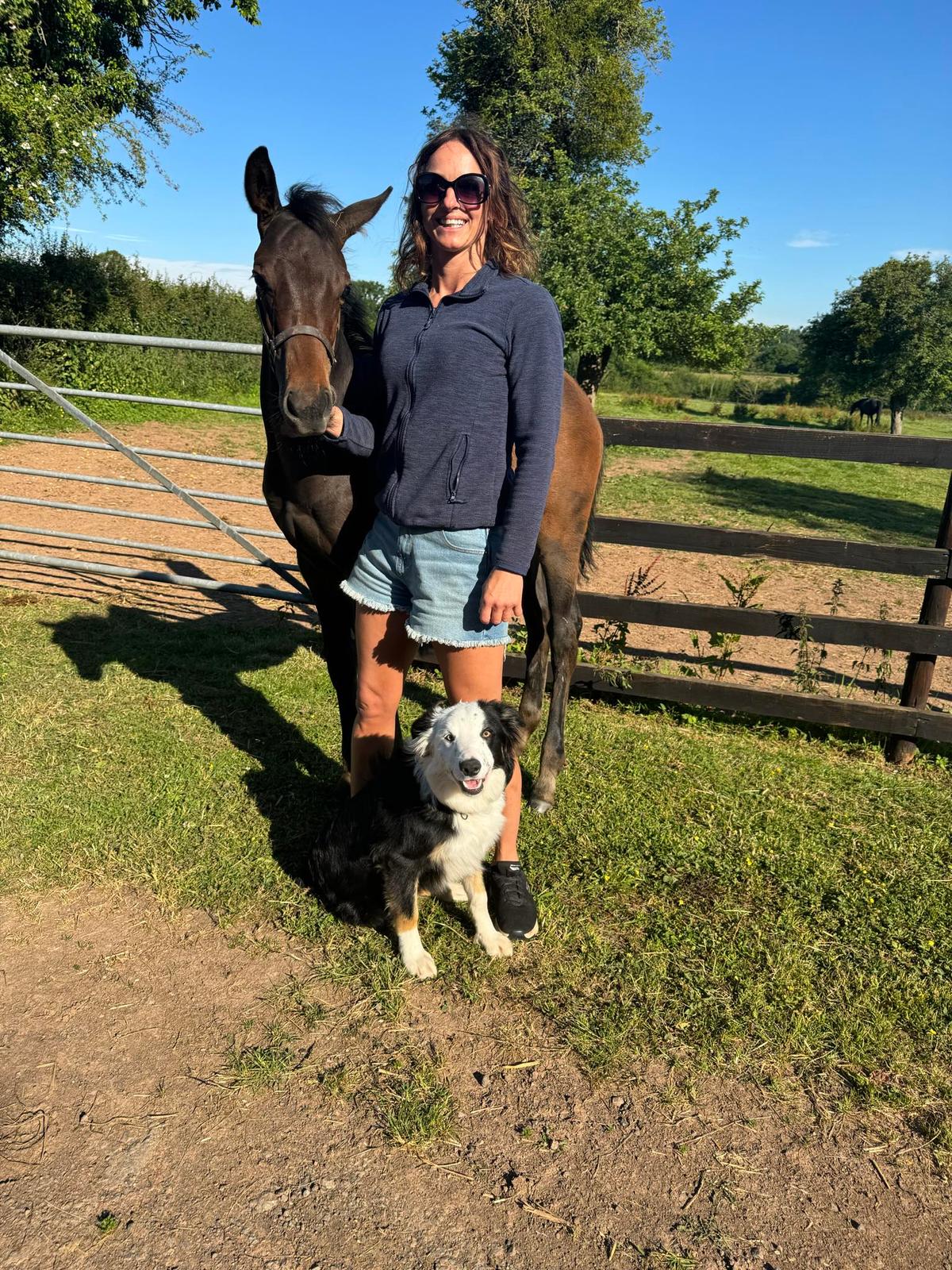 Ms. Tydeman with Steve and Treacle. (Courtesy of <a href="https://www.tiktok.com/@sausagesoxandsteve">@sausagesoxandsteve</a>)