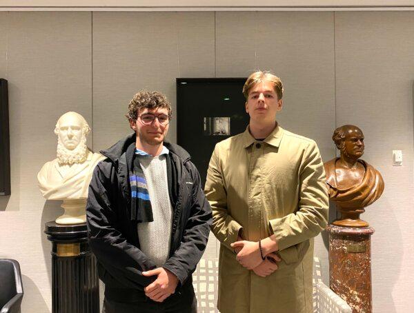 Eric Bessiris (L) and Aleksei Kelava (R) at the "State Organs" screening in Sydney, Australia on June 19, 2024. (Nina Nguyen/ The Epoch Times).