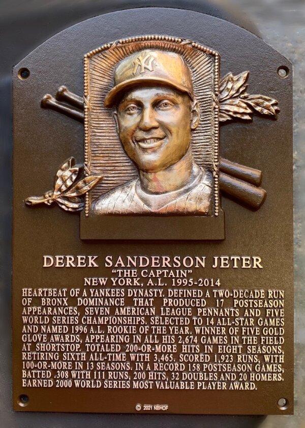 Finished plaque of Hall of Famer Derek Jeter (Class of 2020). (Courtesy of Tom Tsuchiya)