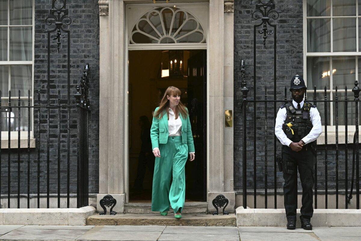 Labour Party deputy leader Angela Rayner leaves 10 Downing Street after being named Britain's deputy prime minister in London on July 5, 2024. (Paul Ellis/AFP via Getty Images)
