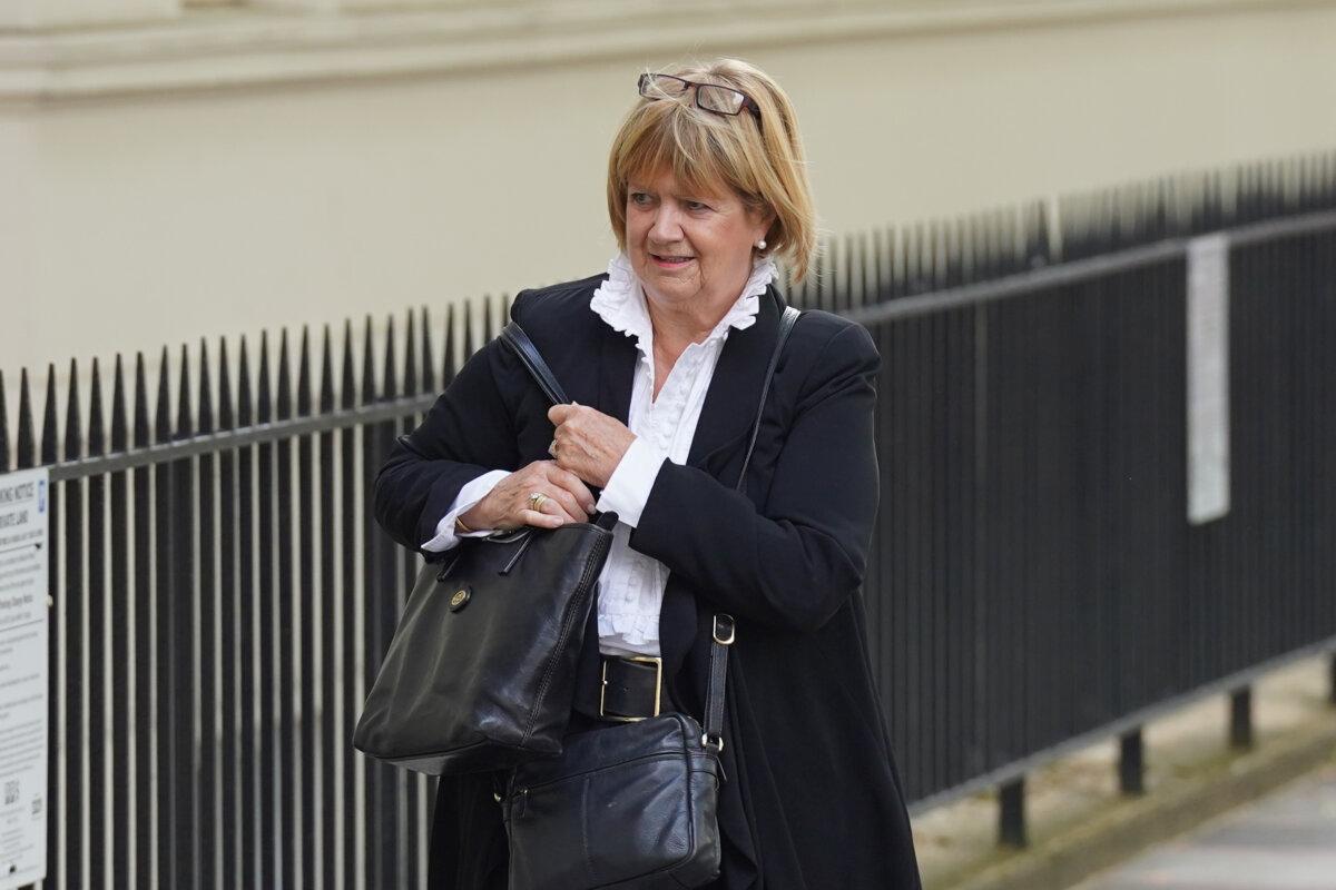 Inquiry chair, Baroness Heather Hallett arrives at the UK Covid-19 Inquiry at Dorland House in London, during its first investigation (Module 1), on July 12, 2023. (PA)