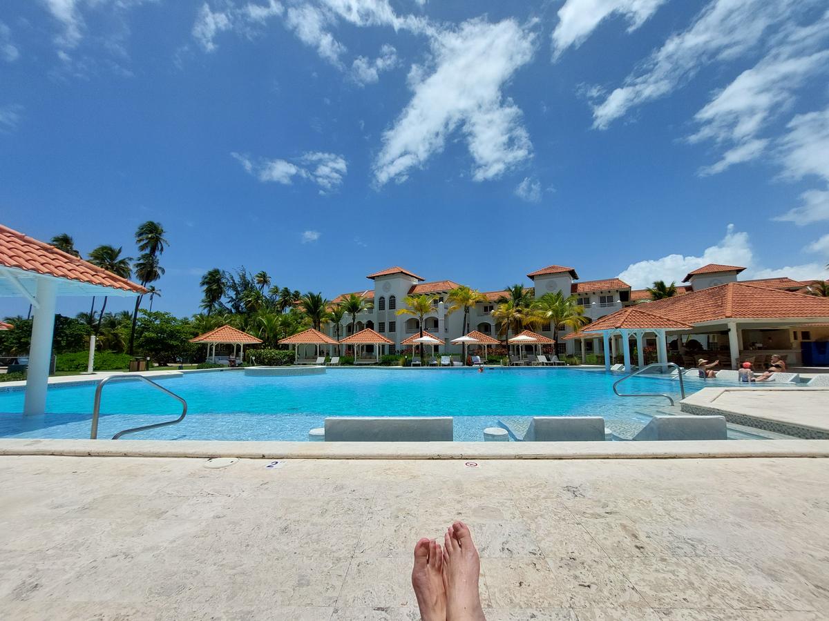 The resort features a lagoon-style pool, the largest in Puerto Rico, complete with whirlpools, a swim-up bar, and chaise lounges. (Kevin Revolinski)