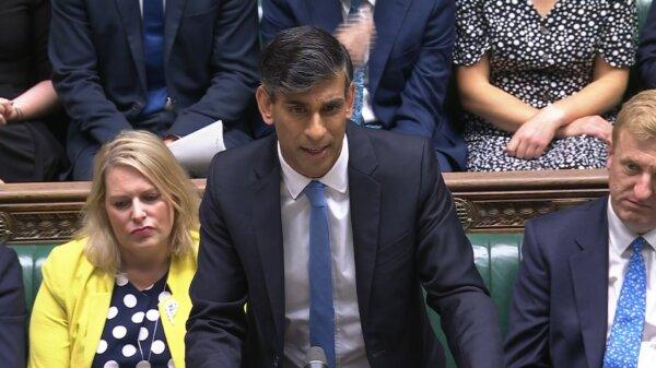 Conservative leader Rishi Sunak speaks during Prime Minister's Questions in the House of Commons, London on July 24, 2024. (House of Commons/UK Parliament/PA)