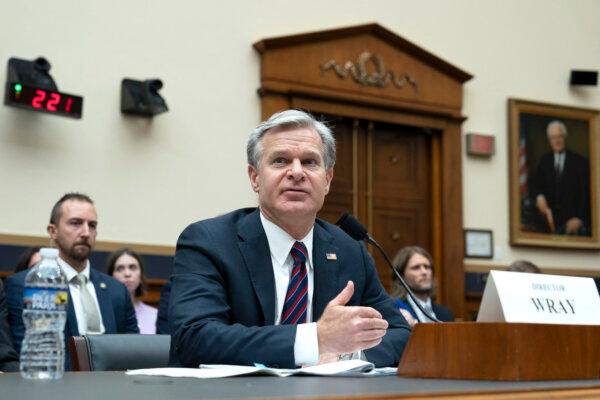FBI Director Christopher Wray appears before the House Judiciary Committee on Capitol Hill in Washington on July 24, 2024. (Chris Kleponis/AFP via Getty Images)