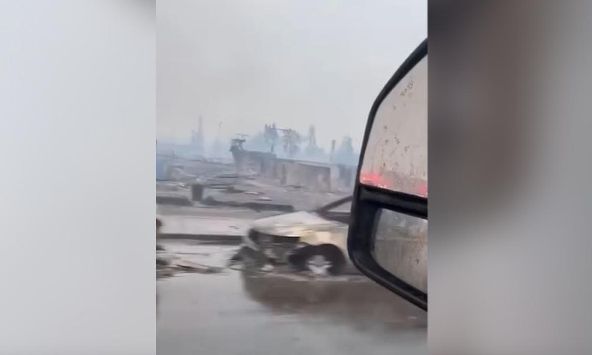 Video Shows Buildings in Ashes After Wildfire Burns Through Jasper