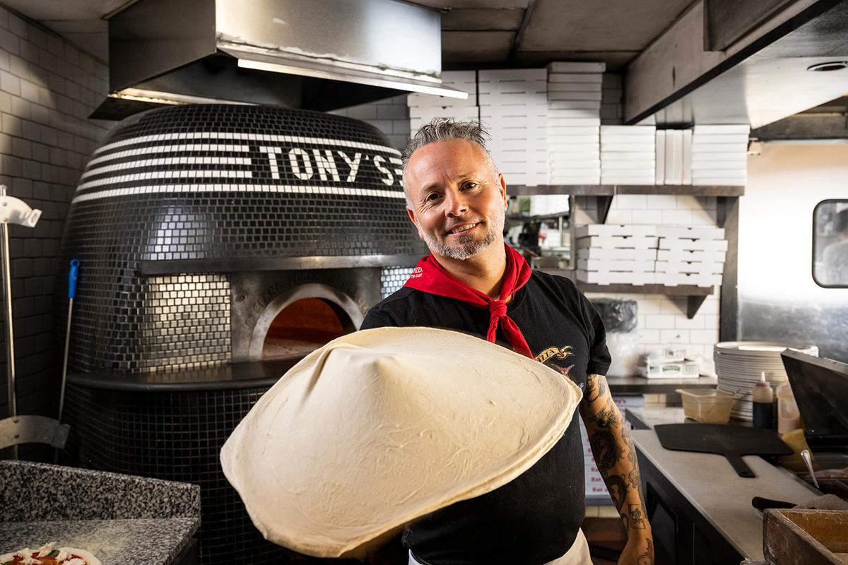 Mr. Gemignani at his restaurant, Tony’s Pizza Napoletana. (Marc Fiorito/Gamma Nine)