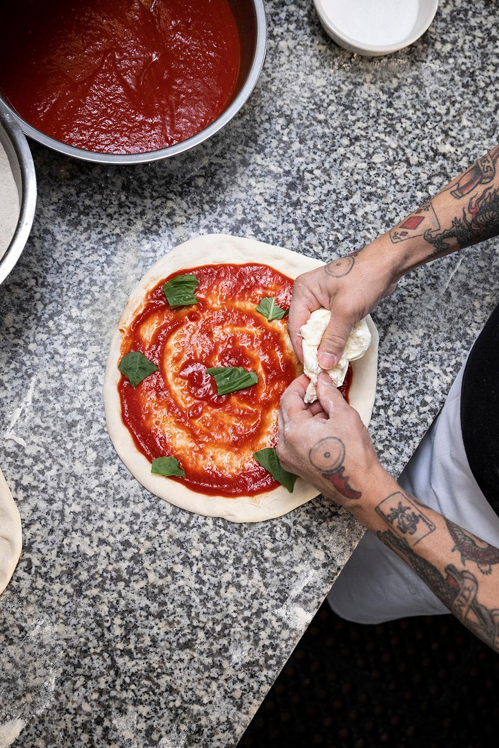 Mr. Gemignani prefers using San Marzano tomatoes for his tomato sauce. (Marc Fiorito/Gamma Nine)