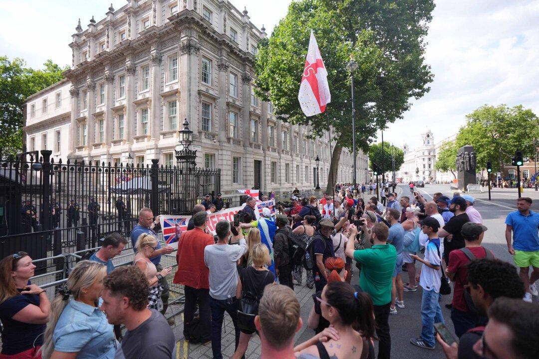 Protesters Gather Outside Downing Street After Tommy Robinson ‘Held by Police’