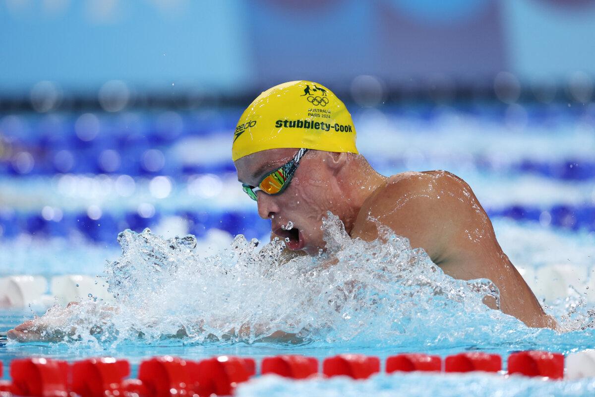 Zac Stubblety-Cook of Team Australia competes in the Men's 200m Breaststroke Final on day five of the Olympic Games at Paris La Defense Arena in Nanterre, France, on July 31, 2024. (Quinn Rooney/Getty Images)