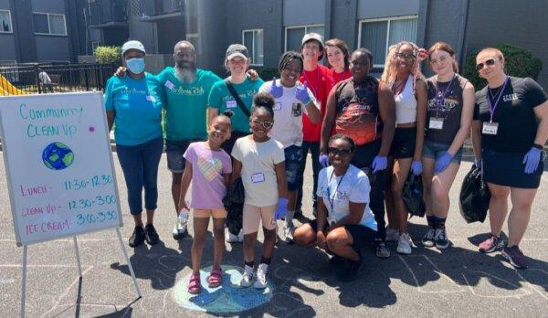 Students and volunteers at a Horton's Kids community cleanup event on April 13, 2024. (Courtesy of Meghan McCamis)