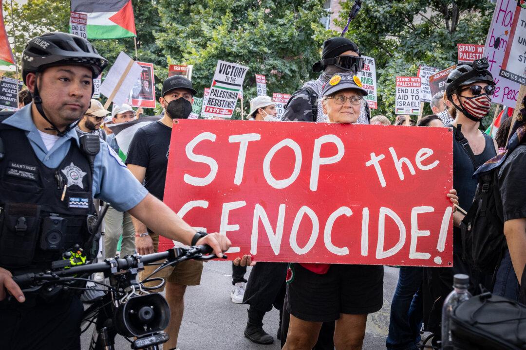 Pro-Palestinian Protesters Demonstrate Outside DNC