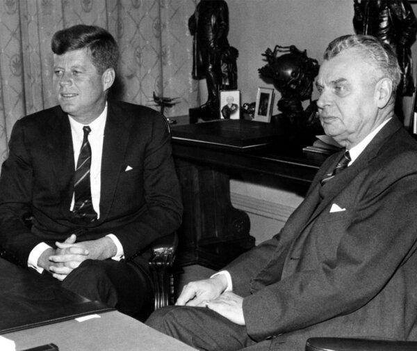 Prime Minister John Diefenbaker with U.S. President John F. Kennedy in Ottawa in 1961. (CP PHOTOS)