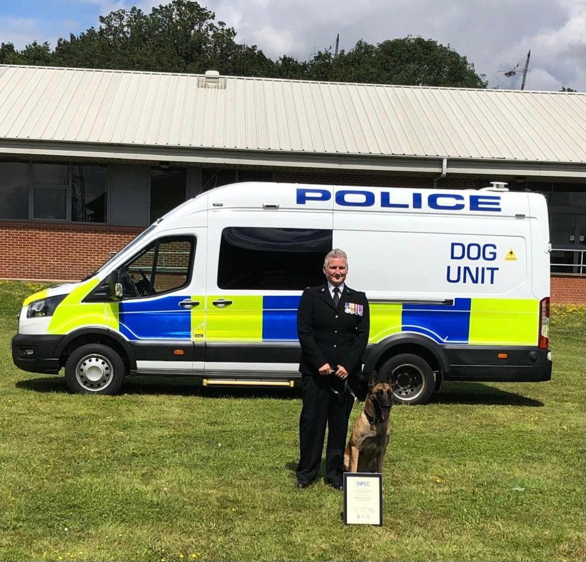 Mally the dog at her police graduation. (SWNS)