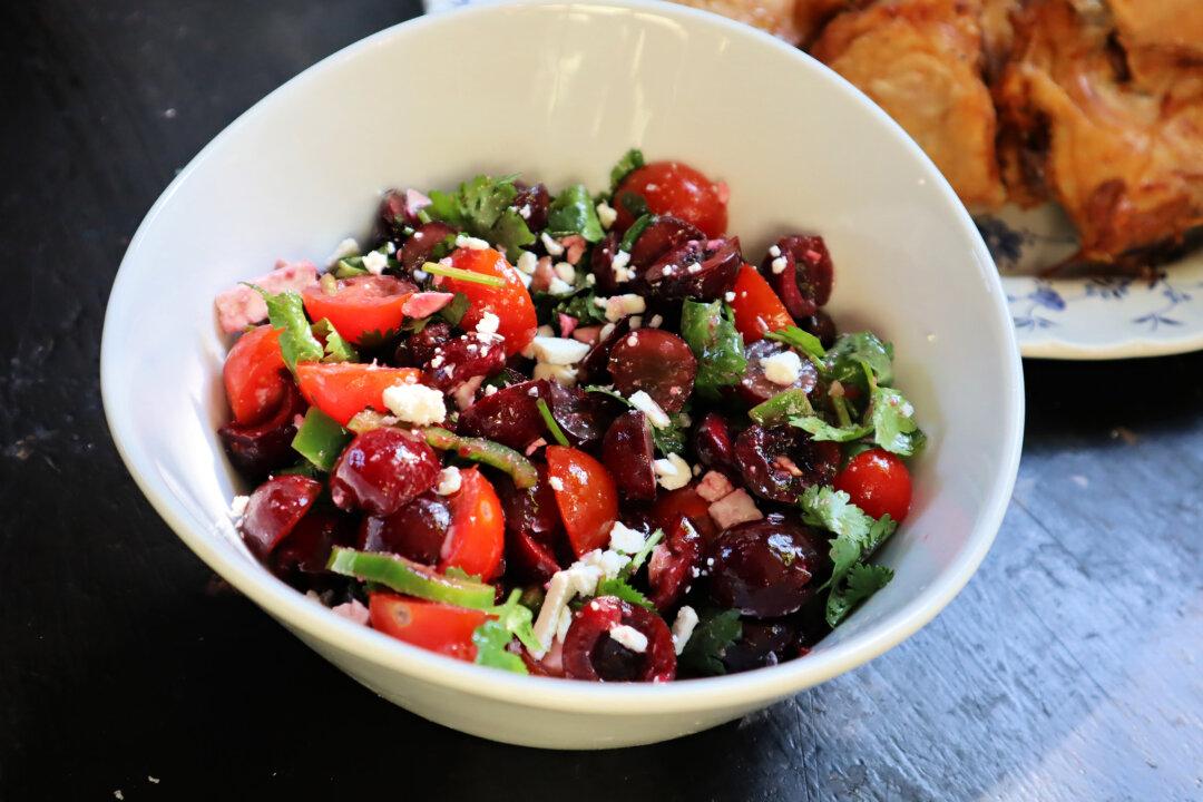 Grilled Spiced Chicken With Sweet Cherry and Tomato Salad Makes Quick, Easy Summer Delight