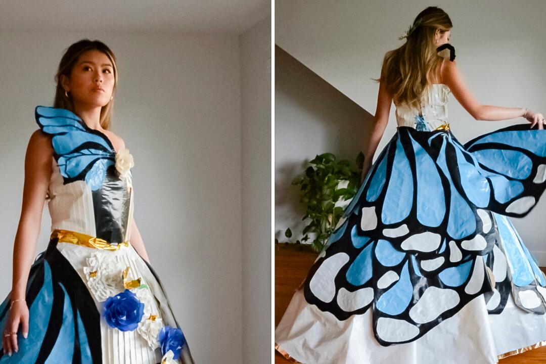 ‘In Honor of My Grandmother’: Teen Creates Butterfly Prom Dress From 36 Rolls of Duct Tape, Wins Scholarship