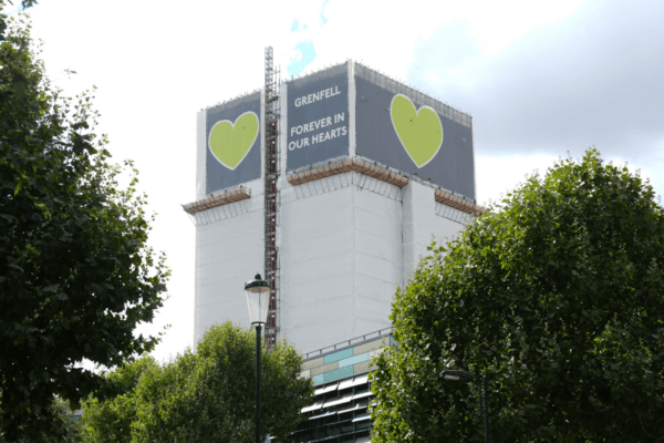 Grenfell Tower in west London, England, on Sept. 3, 2024. (Lucy North/PA Wire)