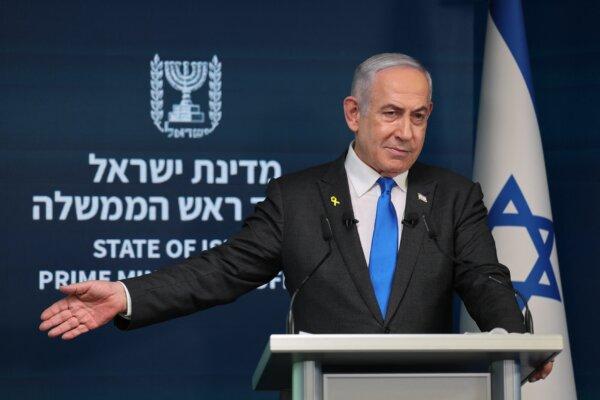 Israeli Prime Minister Benjamin Netanyahu gives a press conference in Jerusalem on Sept. 4, 2024. (Abir Sultan/AFP via Getty Images)
