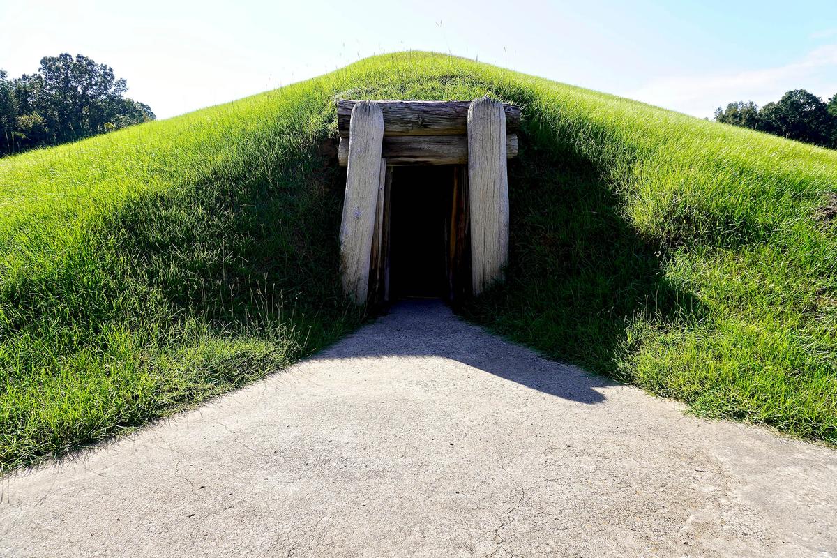 One of the ancient earthen mounds at Ocmulgee Mounds National Historical Park. (EWY Media/Shutterstock)