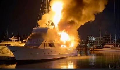 Luxury Yacht Stocked With Ammunition, Fireworks Explodes at Southern California Marina