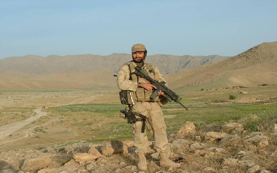 Mann while he was stationed in Afghanistan, 2004. (Courtesy of Scott Mann)