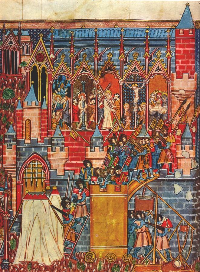 The Siege of Jerusalem as depicted in a medieval manuscript. (Public Domain)