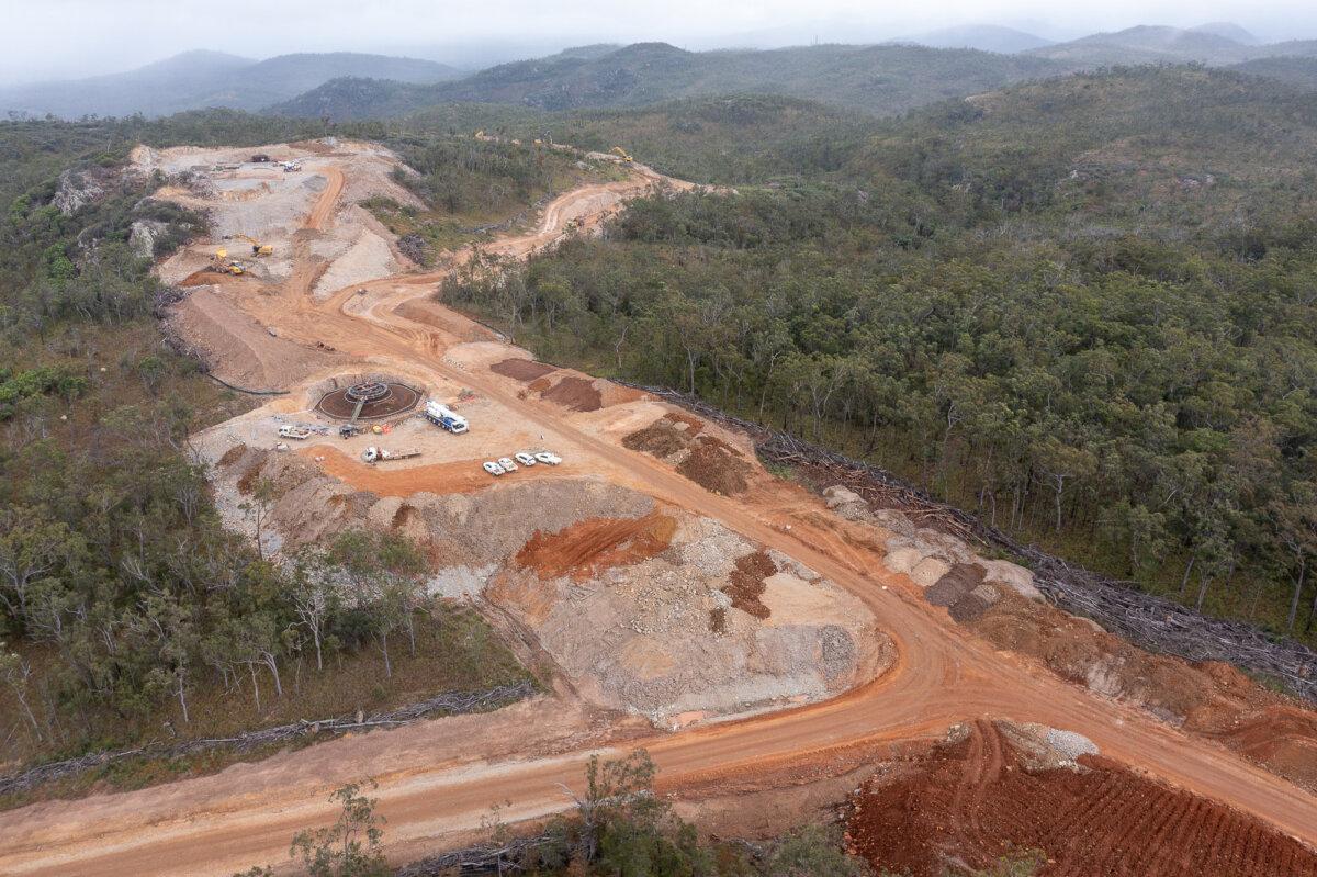 Land clearing and early construction of wind turbines for the Kaban wind farm, southwest of Cairns in northern Queensland, Australia. (Courtesy of Steven Nowakowski)