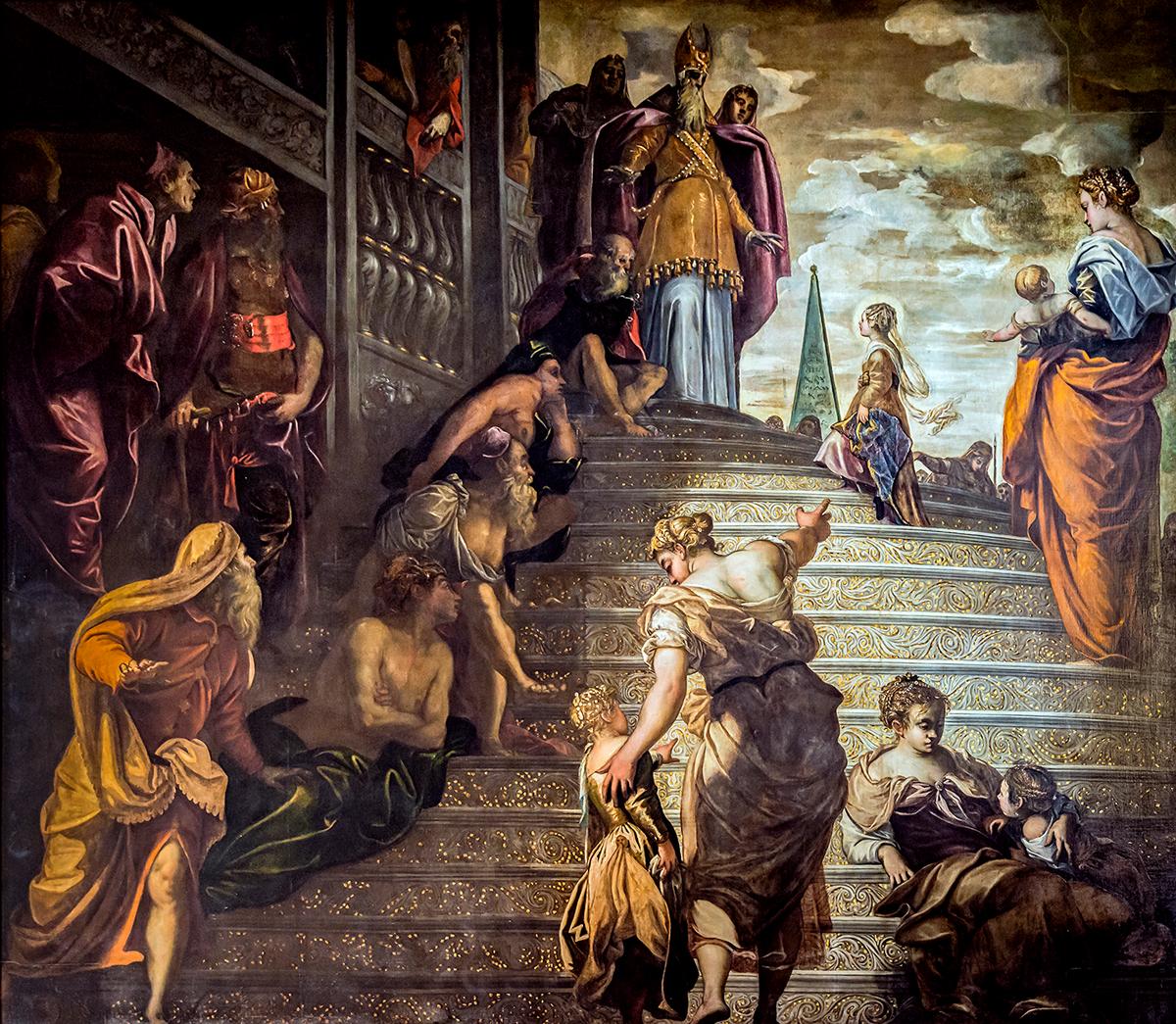 "The Presentation of the Virgin," between 1552 and 1556, by Jacopo "Tintoretto" Robusti. The Church of Madonna dell'Orto, Venice. (Public Domain)