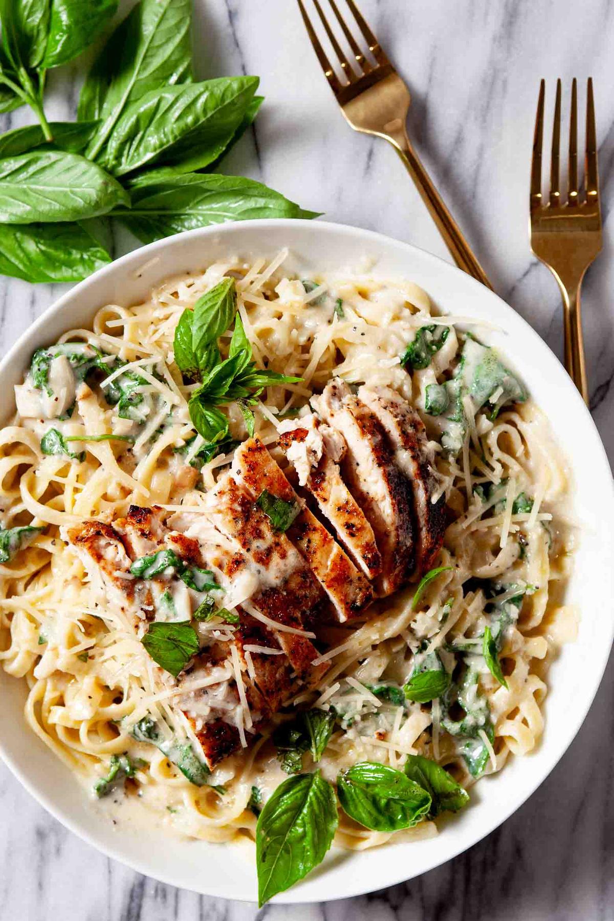 Healthier Chicken Alfredo