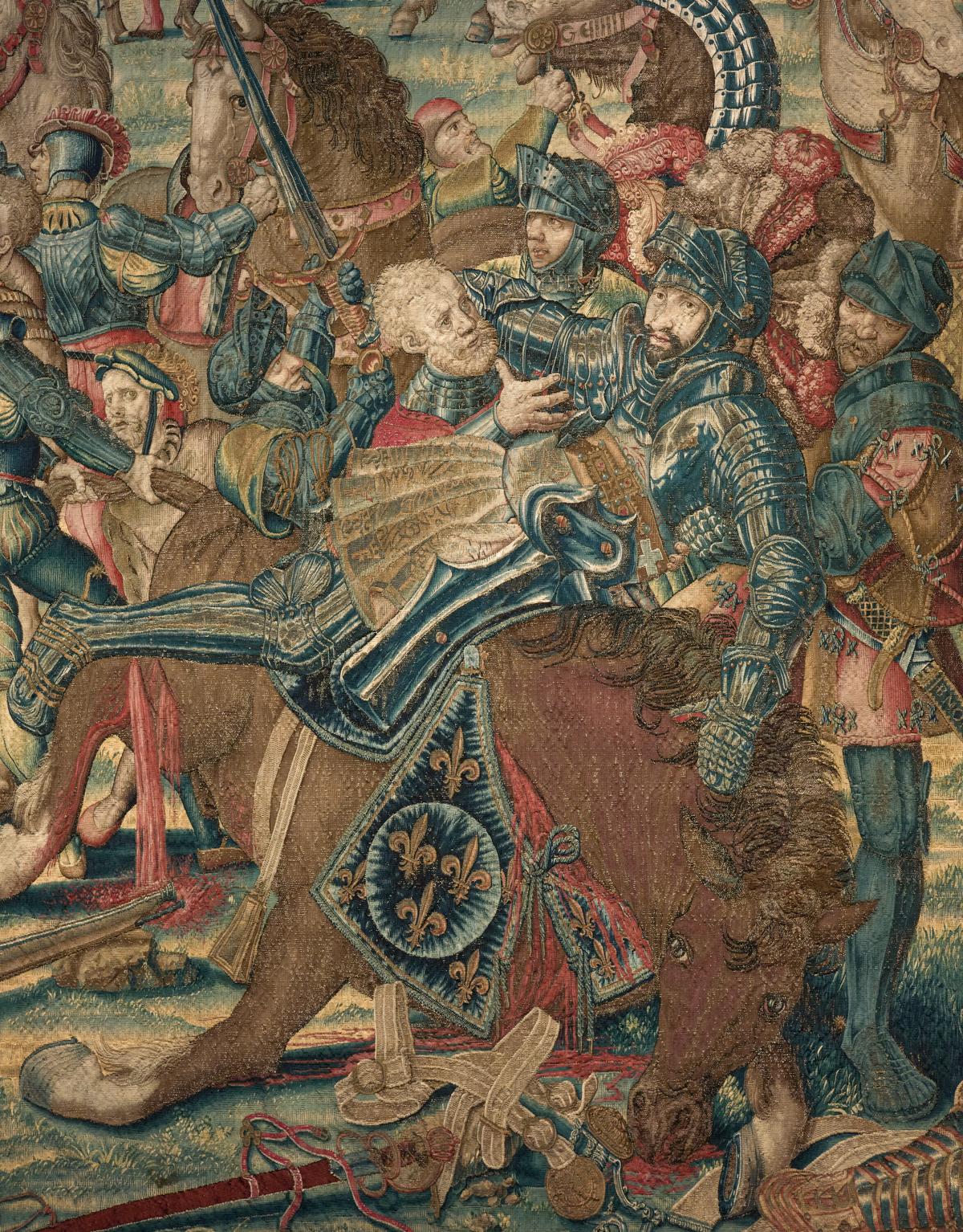 A detail from "The Capture of Francis I" tapestry panel. (Randy Dodson/Courtesy of the Fine Arts Museums of San Francisco)