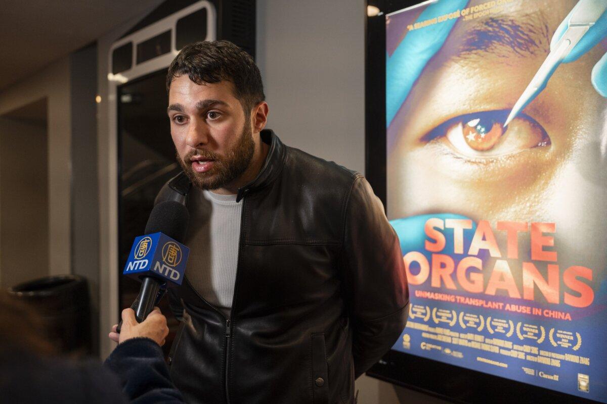 Audience member Nabil Hamati after watching "State Organs" at Village East by Angelika in New York City on Nov. 9, 2024. (Samira Bouaou/The Epoch Times)