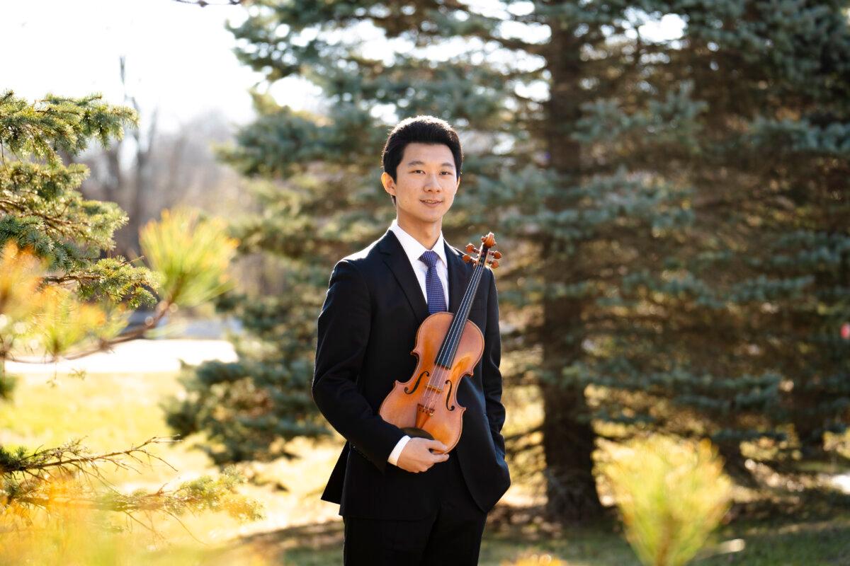 Steven Song, violinist with Shen Yun Performing Arts, in Middletown, N.Y., on Nov. 19, 2024. (Samira Bouaou/The Epoch Times)