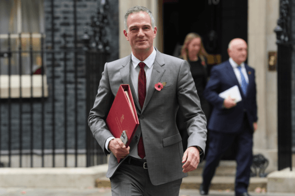 Science, Innovation, and Technology Secretary Peter Kyle leaves 10 Downing Street following a Cabinet meeting in London, on Nov. 5, 2024. (Lucy North/PA Wire)