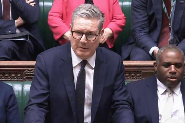 Screen grab of Prime Minister Sir Keir Starmer giving a statement to MPs on the latest situation in Ukraine in the House of Commons, London, on Nov. 21, 2024. (House of Commons/UK Parliament/PA Wire)