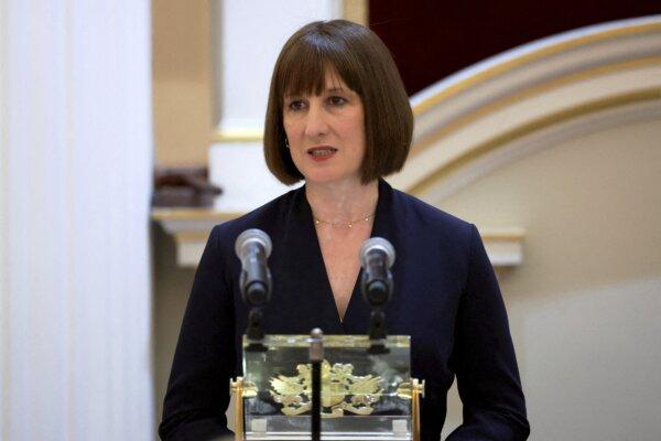 Chancellor of the Exchequer Rachel Reeves delivers a speech during the Financial and Professional Services Dinner at Mansion House, in the City of London, on Nov. 14, 2024. (Isabel Infantes/POOL/AFP via Getty Images)