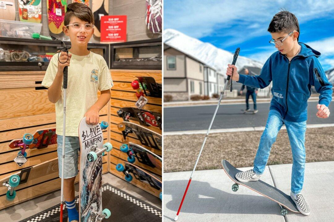 13-Year-Old Boy Doesn’t Let Blindness Stop His Skateboarding: ‘It’s Really Fun’