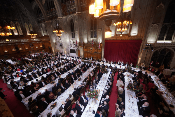 Prime Minister Sir Keir Starmer speaks during the annual Lord Mayor's Banquet at the Guildhall in central London, on Dec. 2, 2024. (Yui Mok/PA Wire)