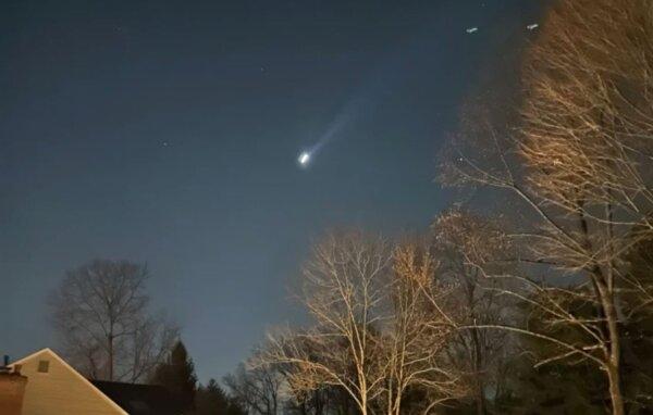 Multiple drones are seen over Bernardsville, N.J., on Dec. 5, 2024. (Brian Glenn/TMX via AP)