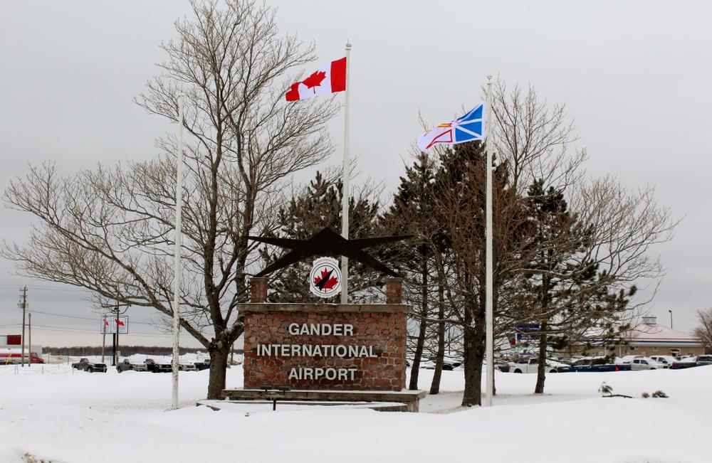 Sign at Gander International Airport. (Gordon Wheaton/Shutterstock)