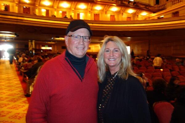 Patrick Mealey and Susan Gibson attended Shen Yun Performing Arts at the War Memorial Opera House in San Francisco on Jan. 3, 2024. (Lily Yu/The Epoch Times)