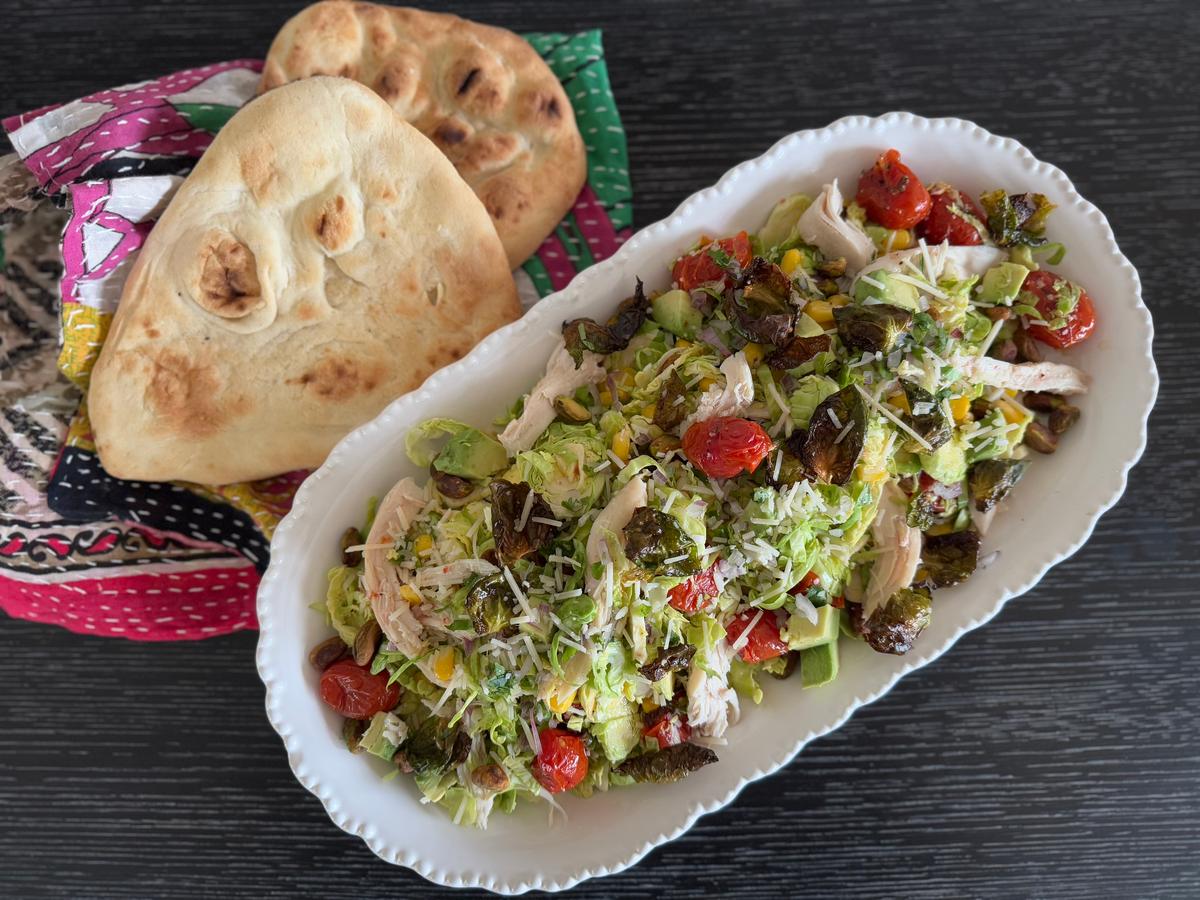 Shredded Brussels Sprouts and Oven-Roasted Cherry Tomatoes Are the Stars of This Winter Salad