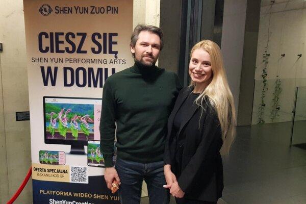 Alexey Nosau and his girlfriend Vitalina Nosava attended Shen Yun at the Opera Hall of the Cultural and Conference Center in Lublin, Poland. (Krzysztof Olesiński/The Epoch Times)