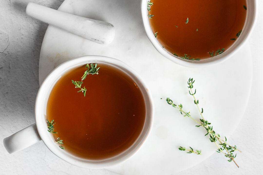 Beef Bone Broth With Black Pepper and Thyme
