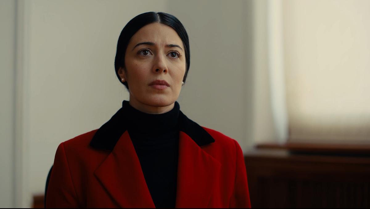 In “Between Borders," Tabish plays the role of refugee Violetta Petrosyan as she testifies in court during her family's quest for asylum in the U.S. (Between Borders)