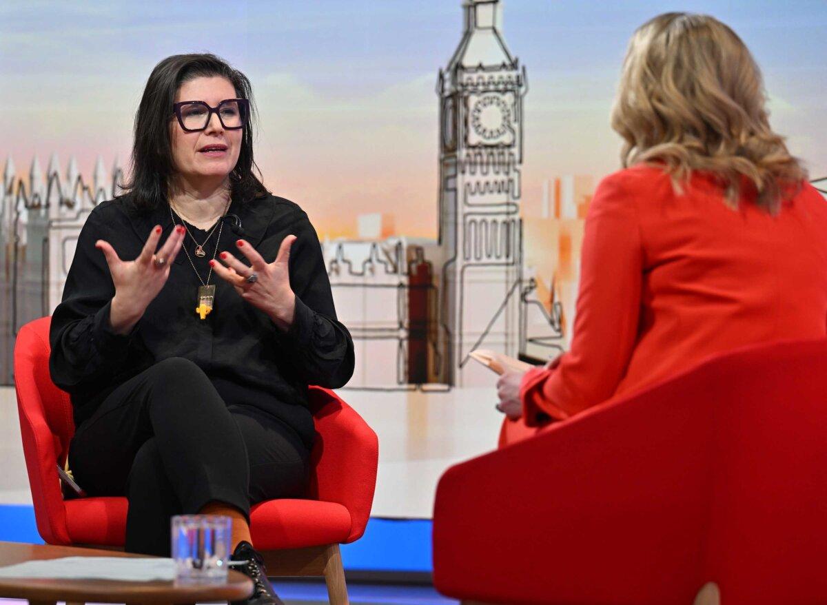 Sharone Lifschitz appearing on the BBC1 current affairs programme "Sunday with Laura Kuenssberg" on Jan. 19, 2025. (Jeff Overs/BBC/PA)