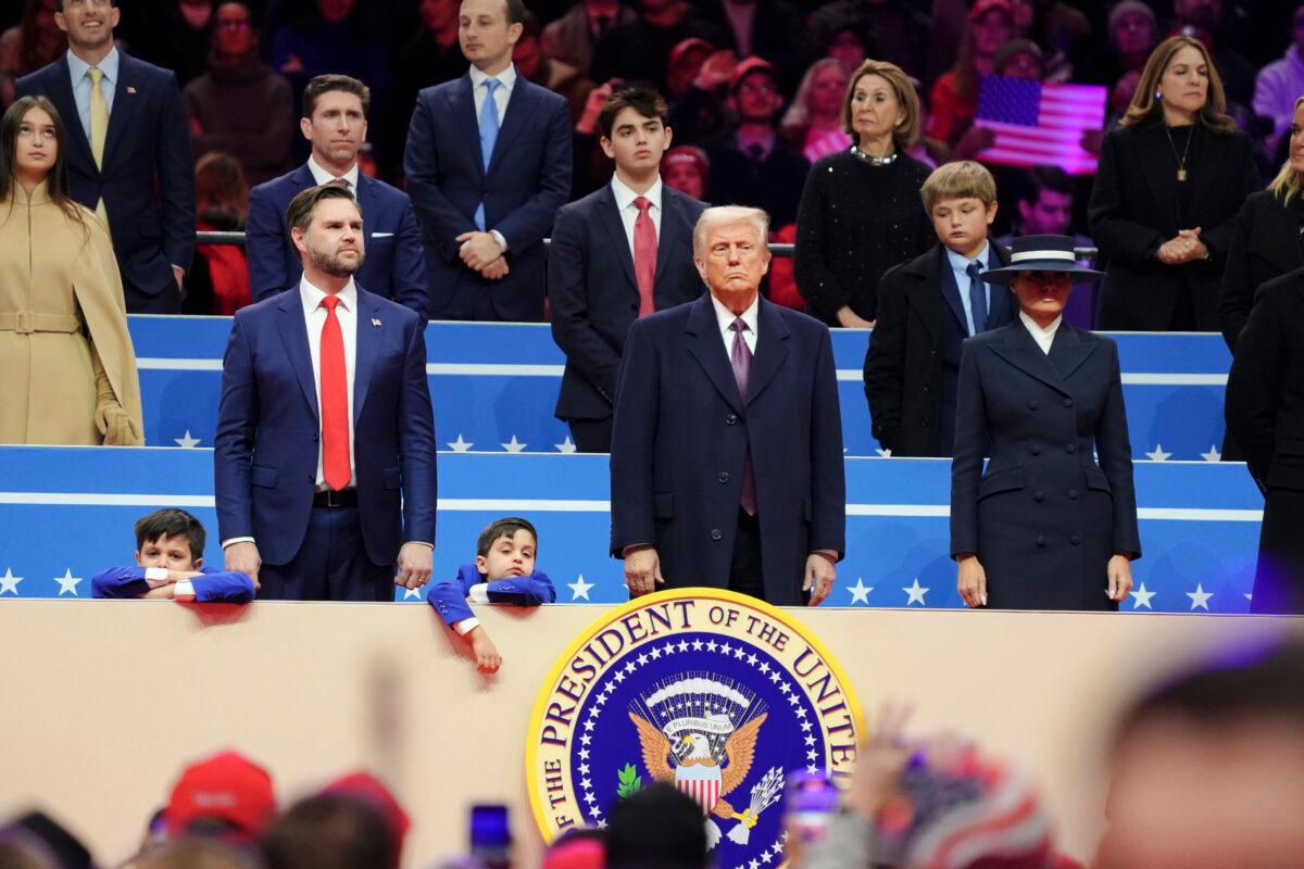 President Donald Trump arrives at the Inaugural Parade at the Capitol One Arena in Washington on Jan. 20, 2025. (Madalina Vasiliu/The Epoch Times)