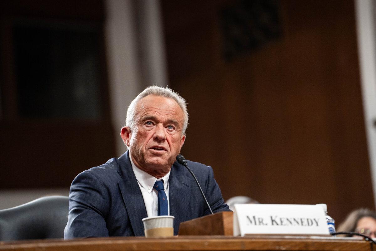 Secretary of health and human services, Robert F. Kennedy, Jr., testifies before the Senate Committee on Finance on Capitol Hill in Washington on Jan. 29, 2025. (Madalina Vasiliu/The Epoch Times)