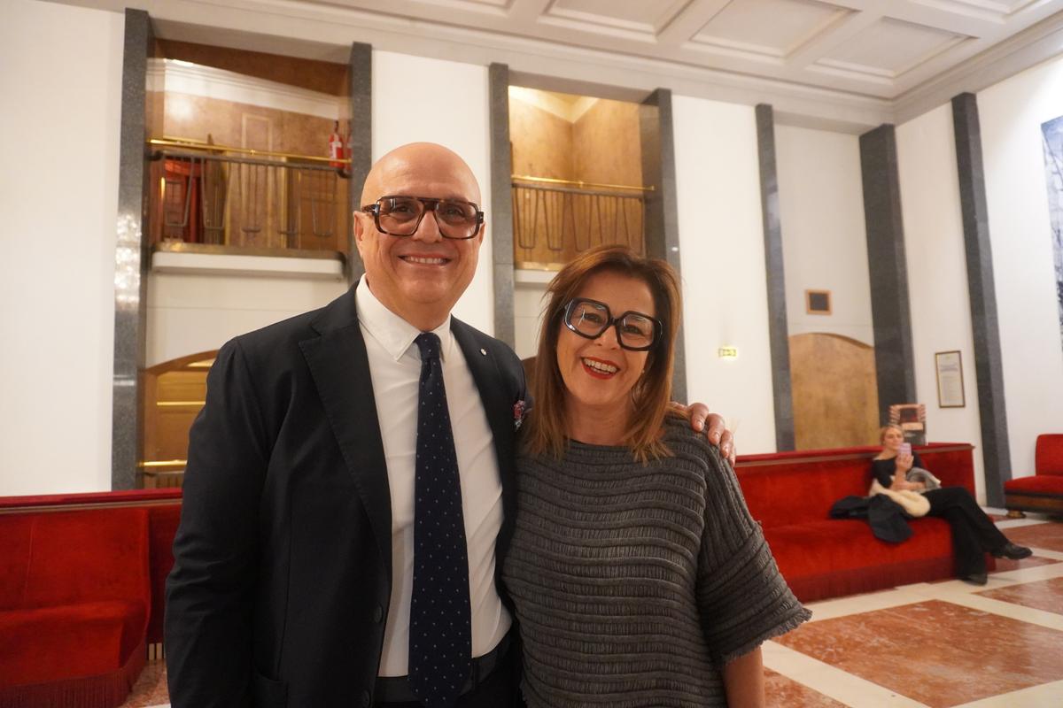 Nello Aprile and his wife, Roberta Zara, watched Shen Yun on Feb. 1, 2025. (Massimo Marcon/The Epoch Times)