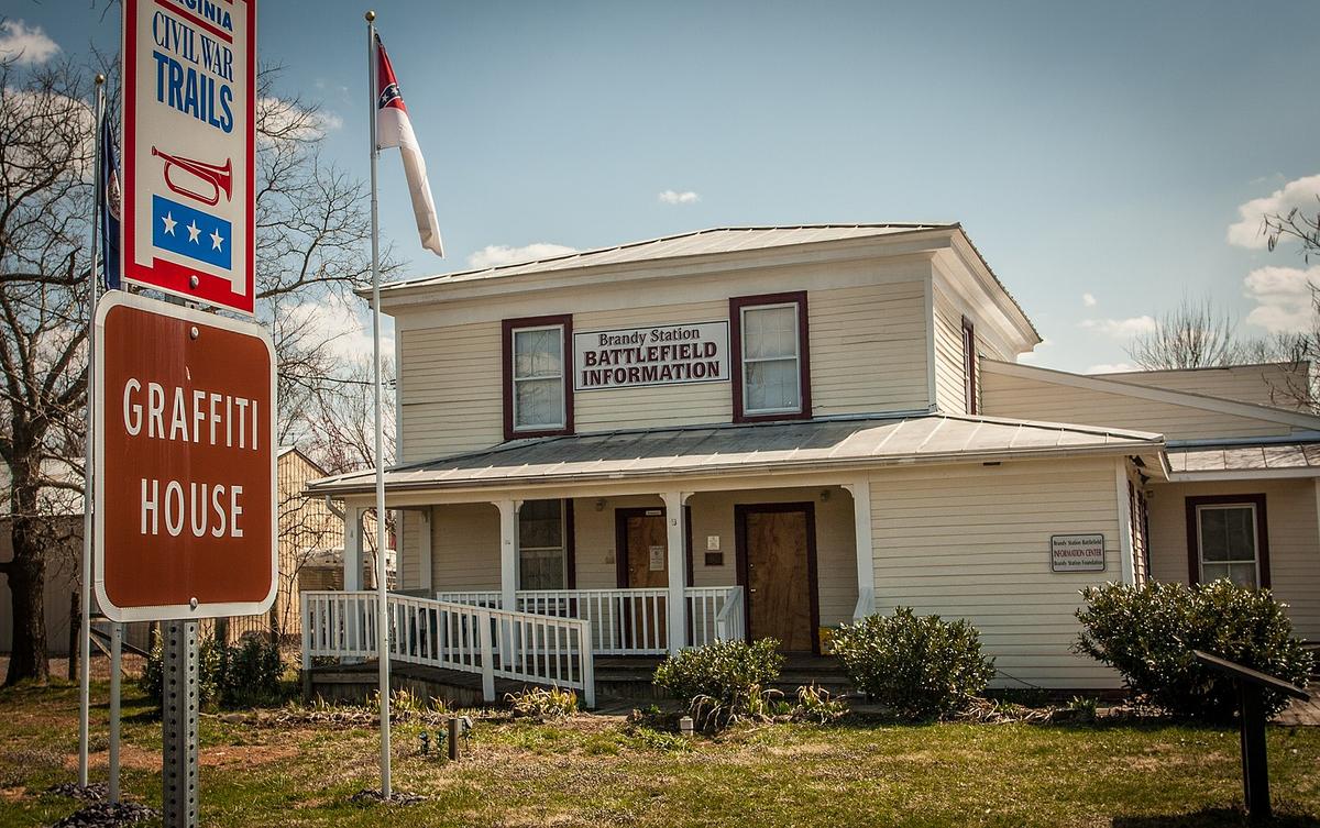 The Graffiti House was a Civil War field hospital in Brandy Station, Va. It's the site of hundreds of soldiers' signatures. (<a href="https://commons.wikimedia.org/w/index.php?title=User:Cecouchman&action=edit&redlink=1">Cecouchman</a>/<a href="https://creativecommons.org/licenses/by-sa/3.0/deed.en">CC BY-SA 3.0</a>)